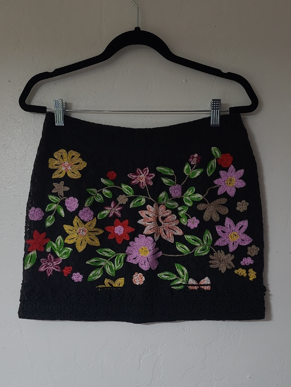 Boho Embroidered Mini Skirt